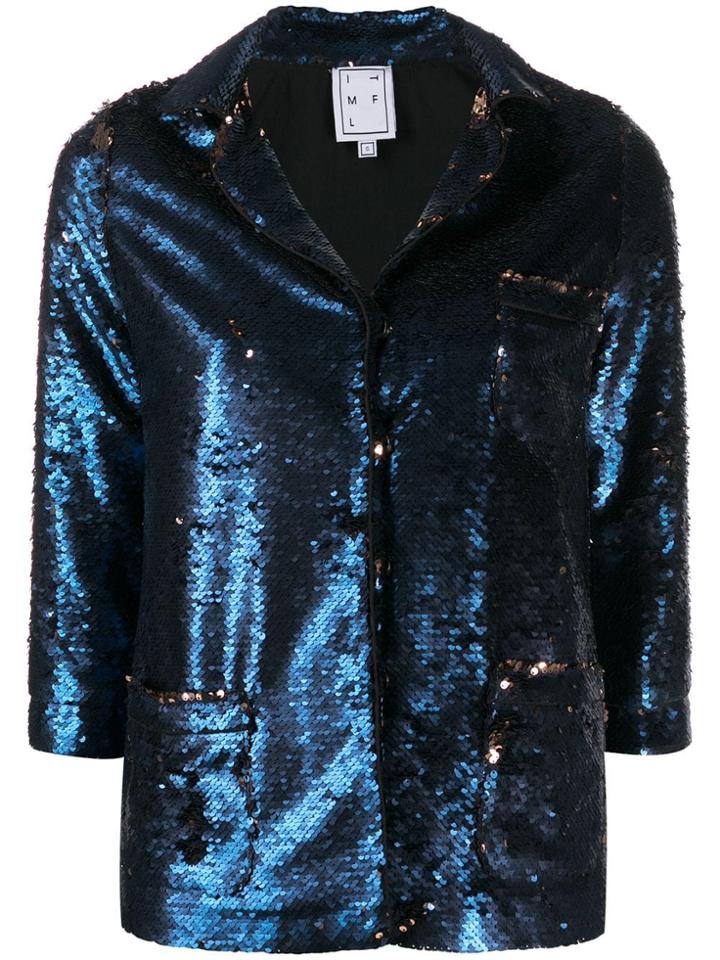 In The Mood For Love Sofia Sequined Blazer - Blue
