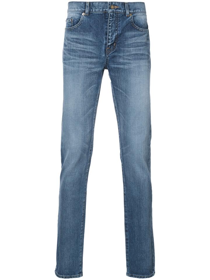 Saint Laurent Low Waist Université Jeans - Blue