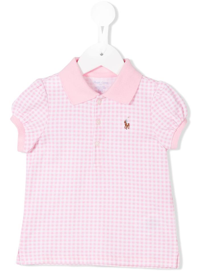 Ralph Lauren Kids - Checked Polo Shirt - Kids - Cotton - 12 Mth, Pink/purple