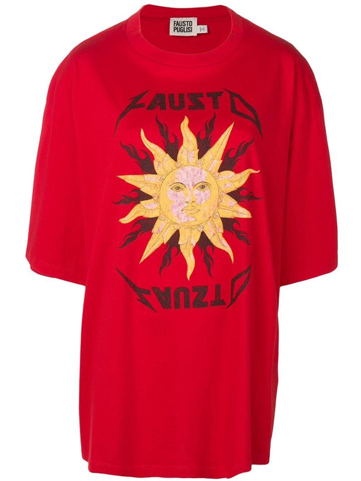 Fausto Puglisi Sun Logo Print T-shirt - Red