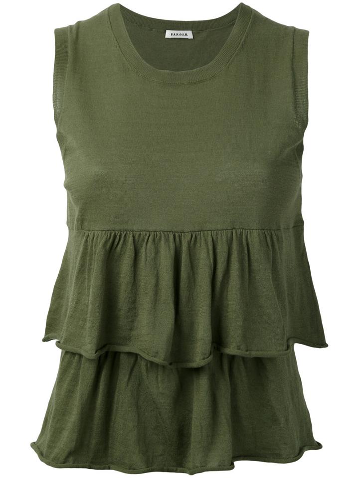 P.a.r.o.s.h. - Cerise Tank - Women - Cotton - Xs, Green, Cotton
