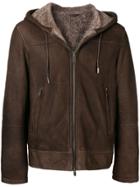 Desa Collection Hooded Zipped Coat - Brown
