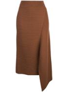 Tibi Asymmetric Origami Skirt - Brown
