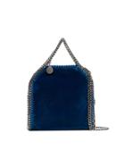 Stella Mccartney Blue Falabella Mini Velvet Shoulder Bag