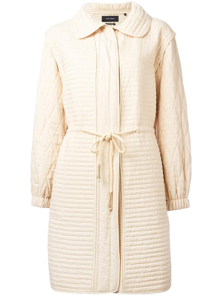 Isabel Marant - Boyd Coat - Women - Cotton - 40, Women's, Nude/neutrals, Cotton