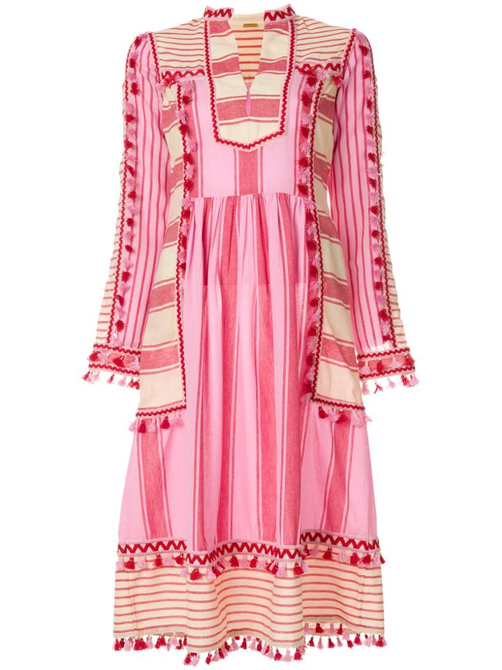 Dodo Bar Or Striped Tassel Dress - Pink & Purple