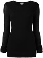 James Perse Round Neck Jumper, Women's, Size: 3, Black, Cotton/wool