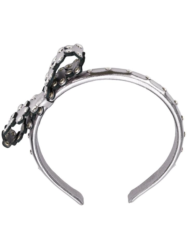 Red Valentino Studded Bow Hair Band - Metallic
