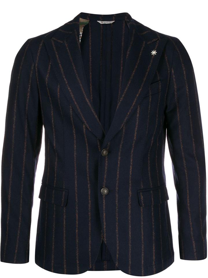 Manuel Ritz Pinstriped Blazer - Blue