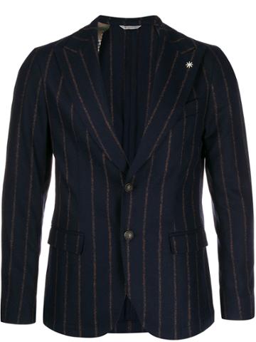 Manuel Ritz Pinstriped Blazer - Blue