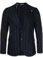 Manuel Ritz Pinstriped Blazer - Blue