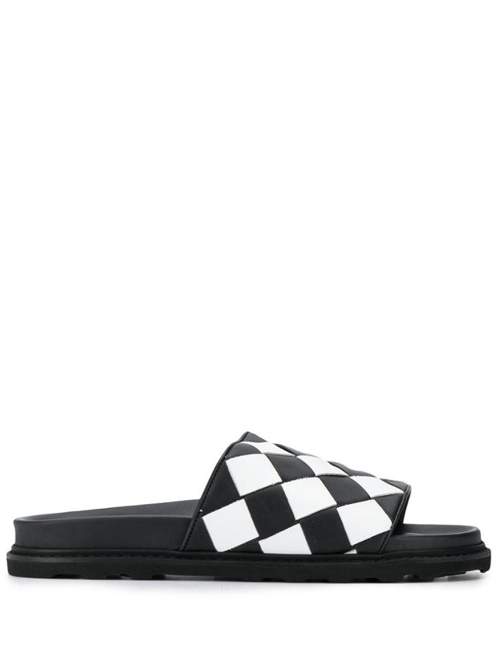Bottega Veneta Intreciatto Slides - Black