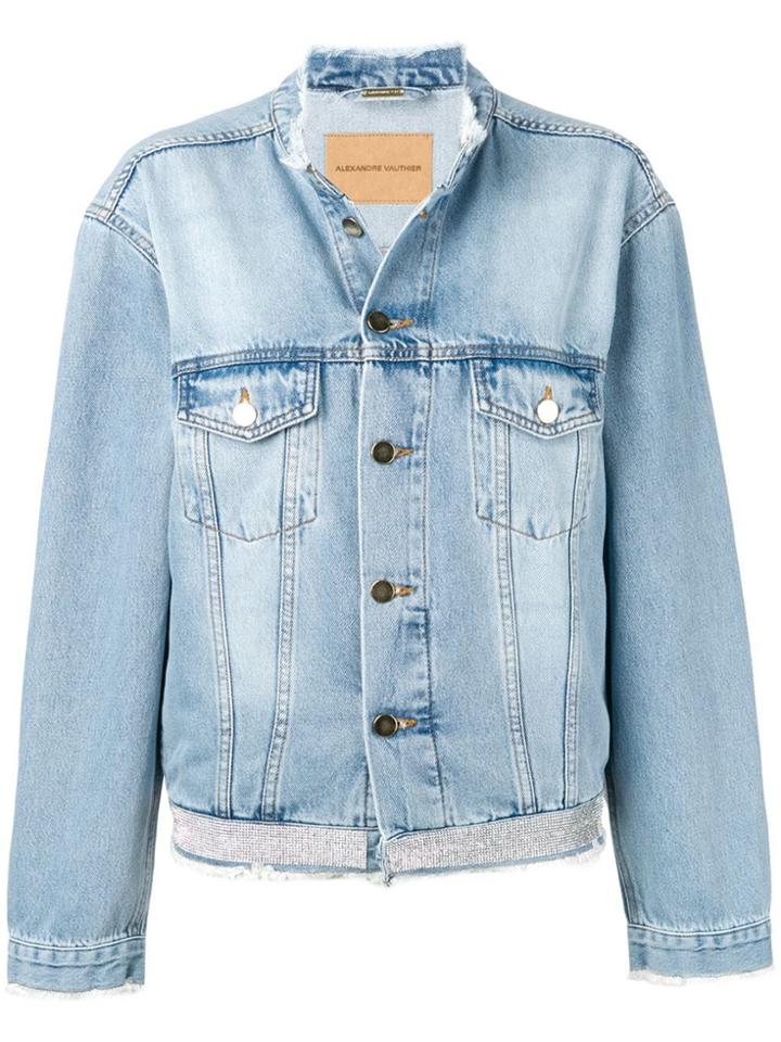 Alexandre Vauthier Distressed Denim Jacket - Blue