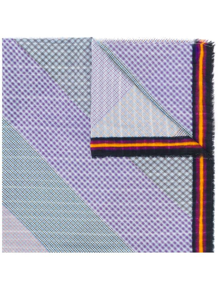 Faliero Sarti Check Scarf - Blue
