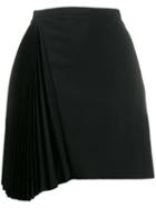Nº21 Asymmetric Pleated Mini Skirt - Black