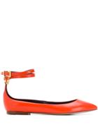 Valentino Valentino Garavani Pointed Toe Ankle Strap Ballerinas -