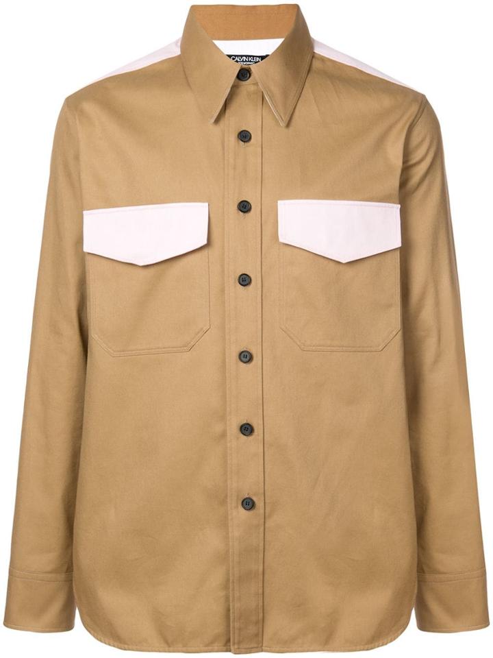 Calvin Klein 205w39nyc Colour-block Fitted Shirt - Neutrals