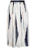 Cityshop - Printed Pleated Skirt - Women - Polyester - One Size, Women's, White, Polyester