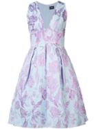 Marchesa Notte Floral Embroidered Dress, Women's, Size: 10, Blue, Polyester
