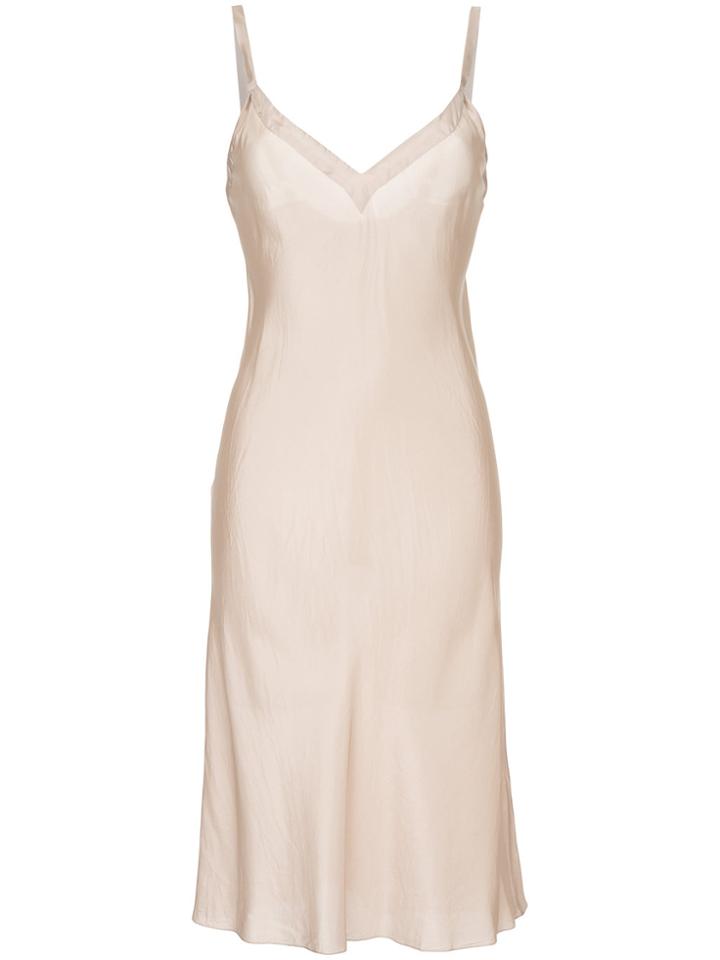 Lee Mathews Molly V-neck Bias Slip Dress - Nude & Neutrals