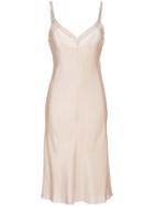Lee Mathews Molly V-neck Bias Slip Dress - Nude & Neutrals