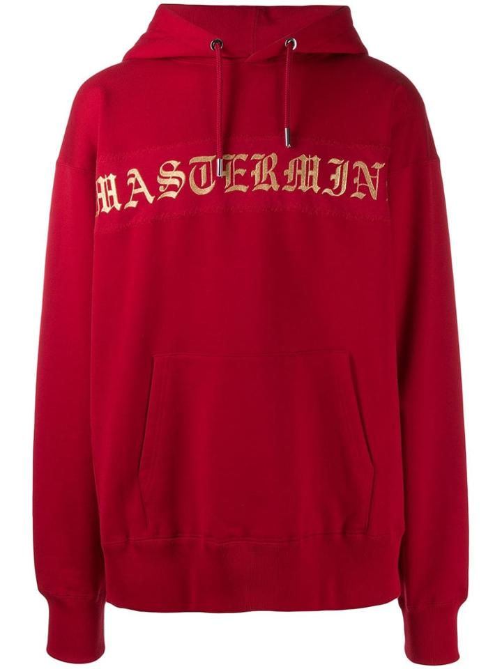 Mastermind World Logo Print Hoodie - Red