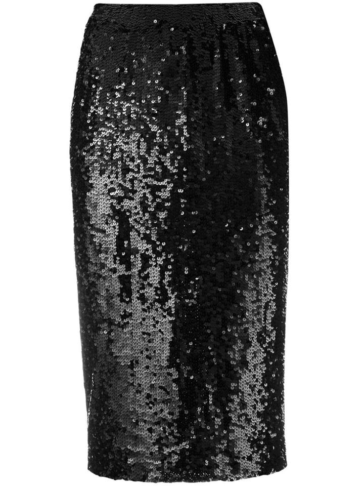P.a.r.o.s.h. Sequin Embellished Pencil Skirt - Black