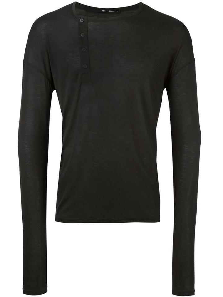 Isabel Benenato Off-centre Henley Jumper, Men's, Size: Medium, Black, Modal/virgin Wool
