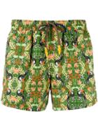 Entre Amis Mirrored Print Swimming Trunks - Green
