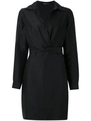 A.brand Vestido Chemisier No Frente Curto - Preto - Black