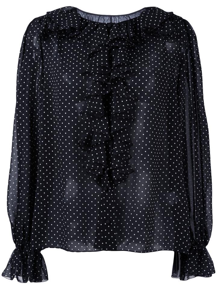 Dolce & Gabbana - Polka Dot Blouse - Women - Silk/polyester - 42, Black, Silk/polyester