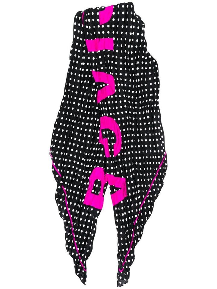 Balenciaga Polka Dot Logo Print Scarf - Black