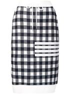 Thom Browne 4-bar Gingham Check Sack Skirt - Blue