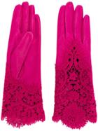 Ermanno Scervino Lace Detail Gloves - Pink & Purple