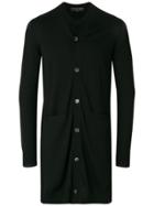 Comme Des Garçons Homme Plus Long Front Cardigan - Black