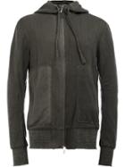 Taichi Murakami Pocket Front Zip-up Hoodie, Men's, Size: 8, Grey, Cotton/ramie/silver
