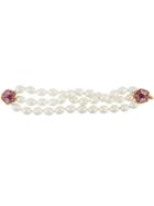 Chanel Vintage Pearl Flower Bracelet, Women's, White