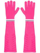 Prada Long Logo Gloves - Pink