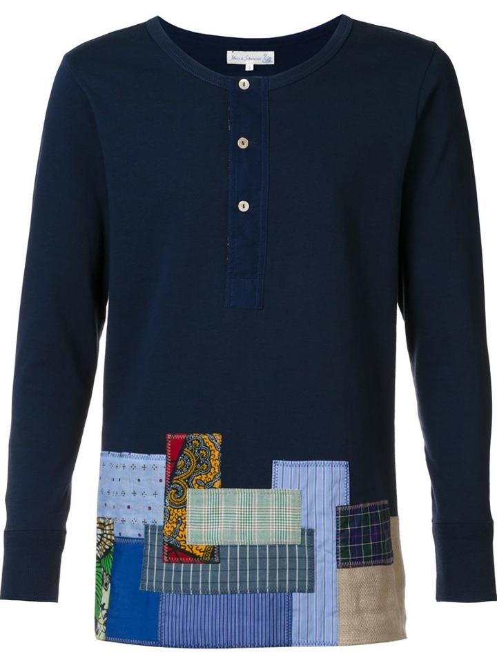 Junya Watanabe Comme Des Garçons Man Patchwork Detail Shirt, Men's, Size: Medium, Blue, Cotton/linen/flax