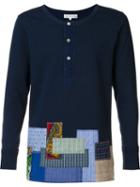 Junya Watanabe Comme Des Garçons Man Patchwork Detail Shirt, Men's, Size: Medium, Blue, Cotton/linen/flax
