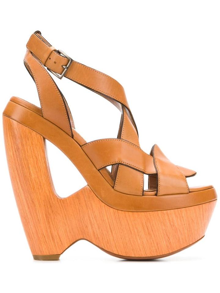 Alaïa Pre-owned 2000's Cutout Wedge Sandals - Brown