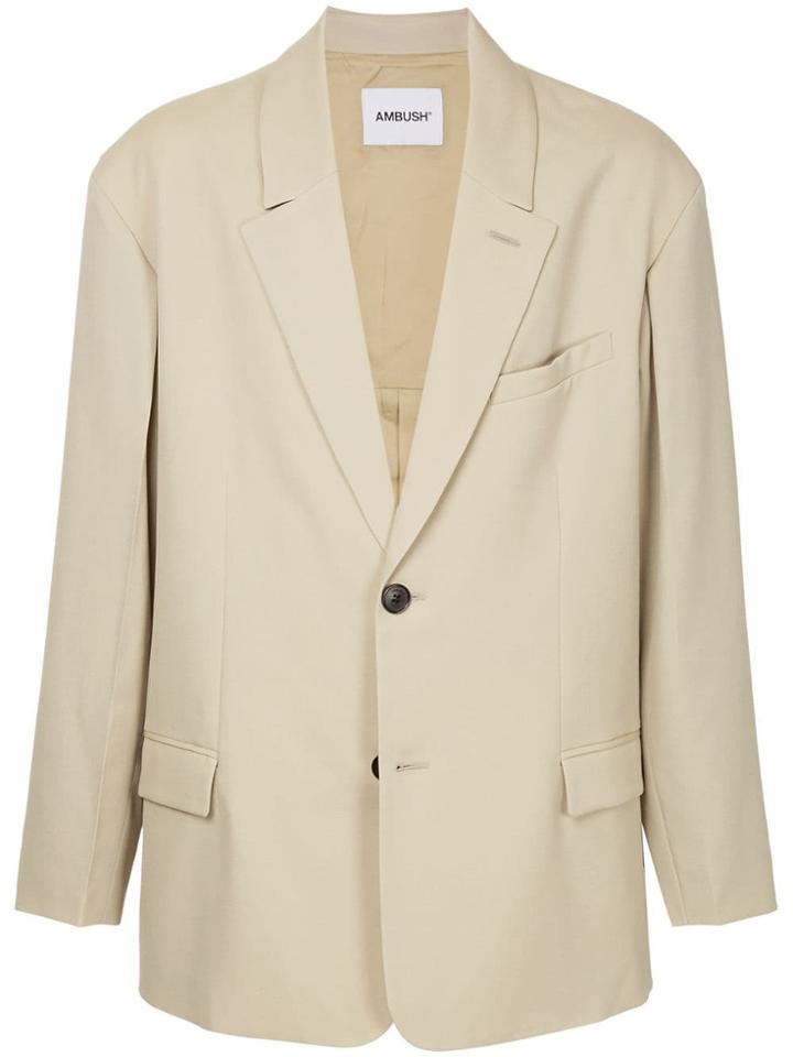 Ambush Single Breasted Suit Jacket - Brown