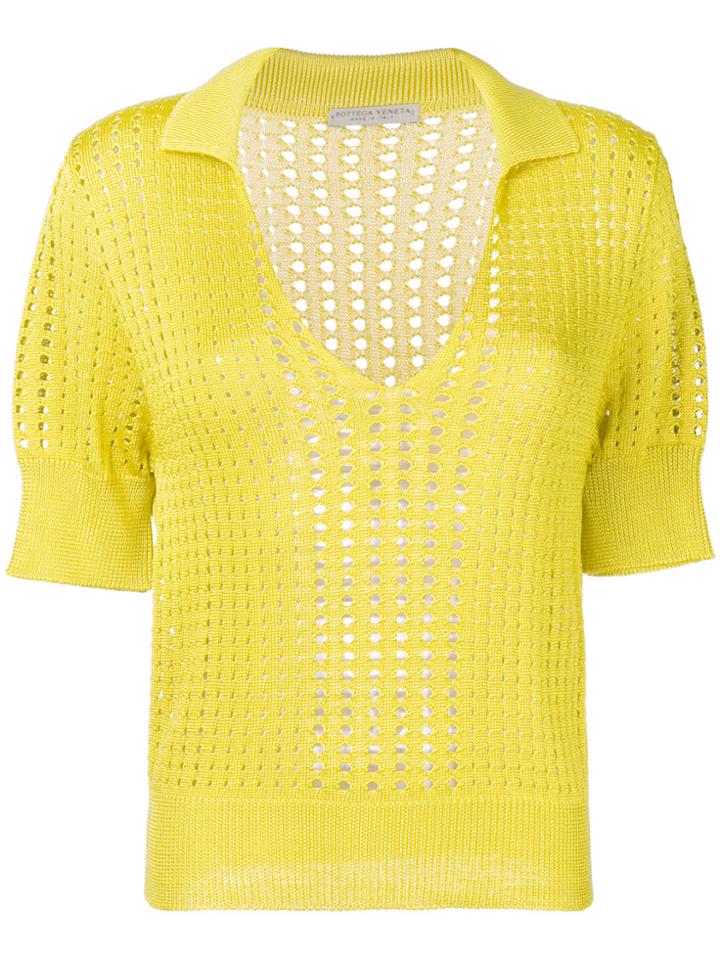 Bottega Veneta Perforated Blouse - Yellow & Orange