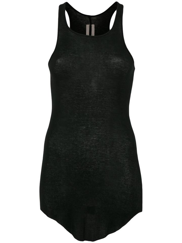 Rick Owens - Curved Hem Tank Top - Women - Cotton - 44, Black, Cotton