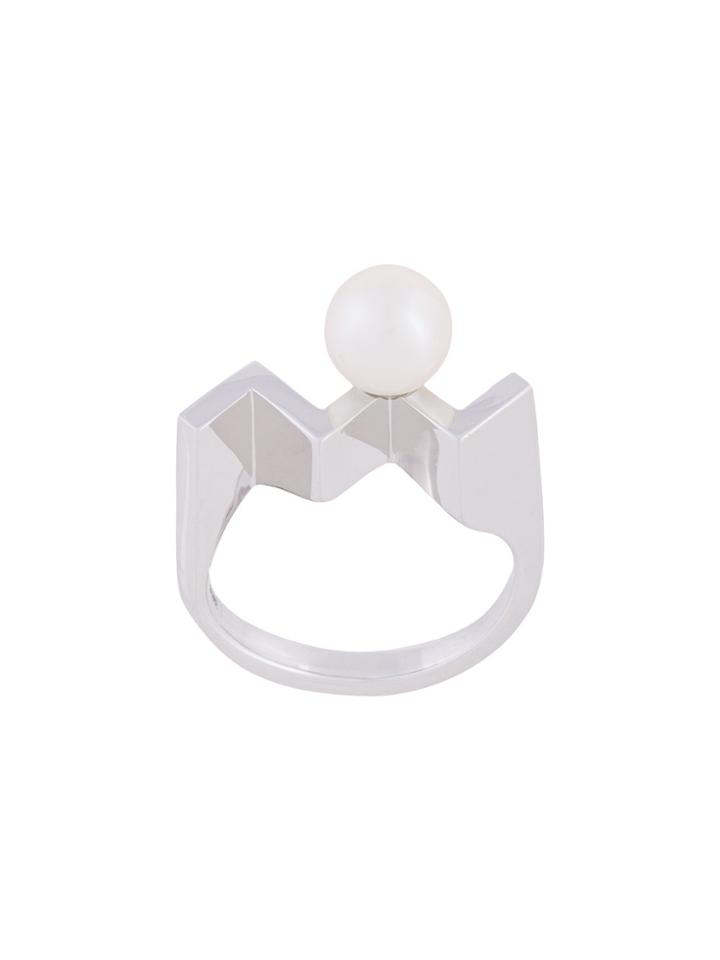 Mehem Pearl Set Of Rings - Metallic