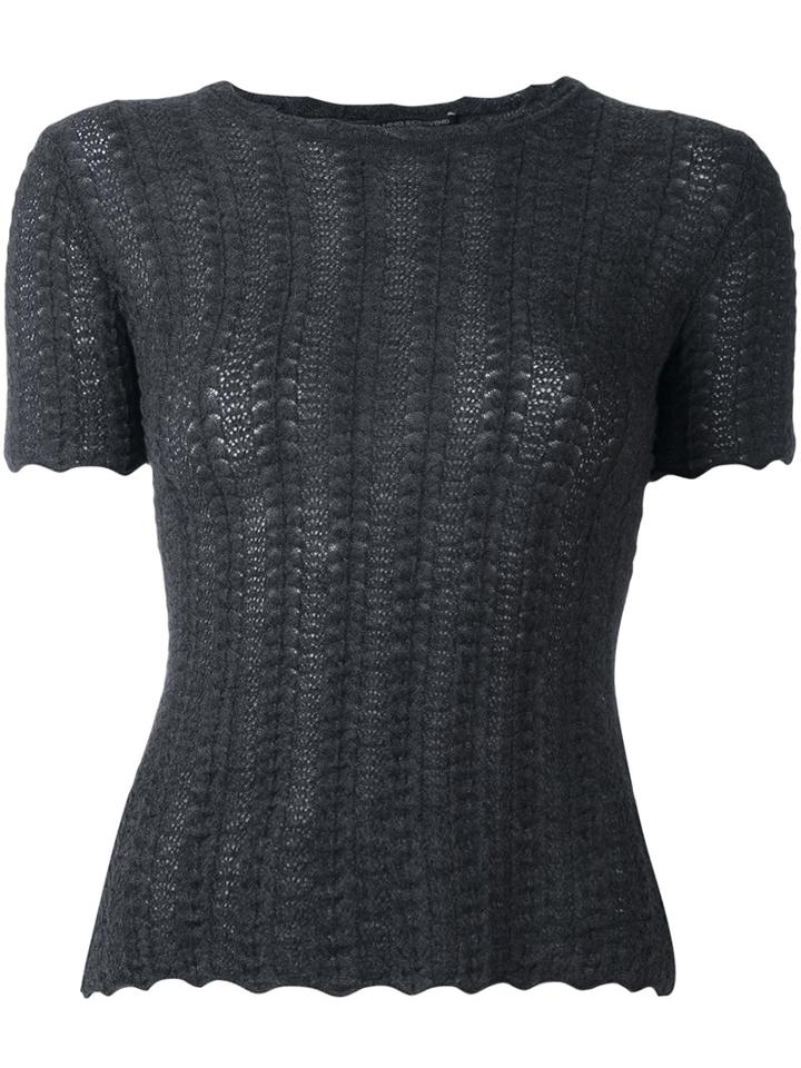 Ermanno Scervino 'alumn' Knitted Top, Women's, Size: 40, Grey, Virgin Wool