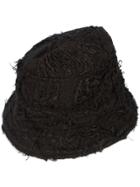 By Walid Distressed Embroidered Hat - Black