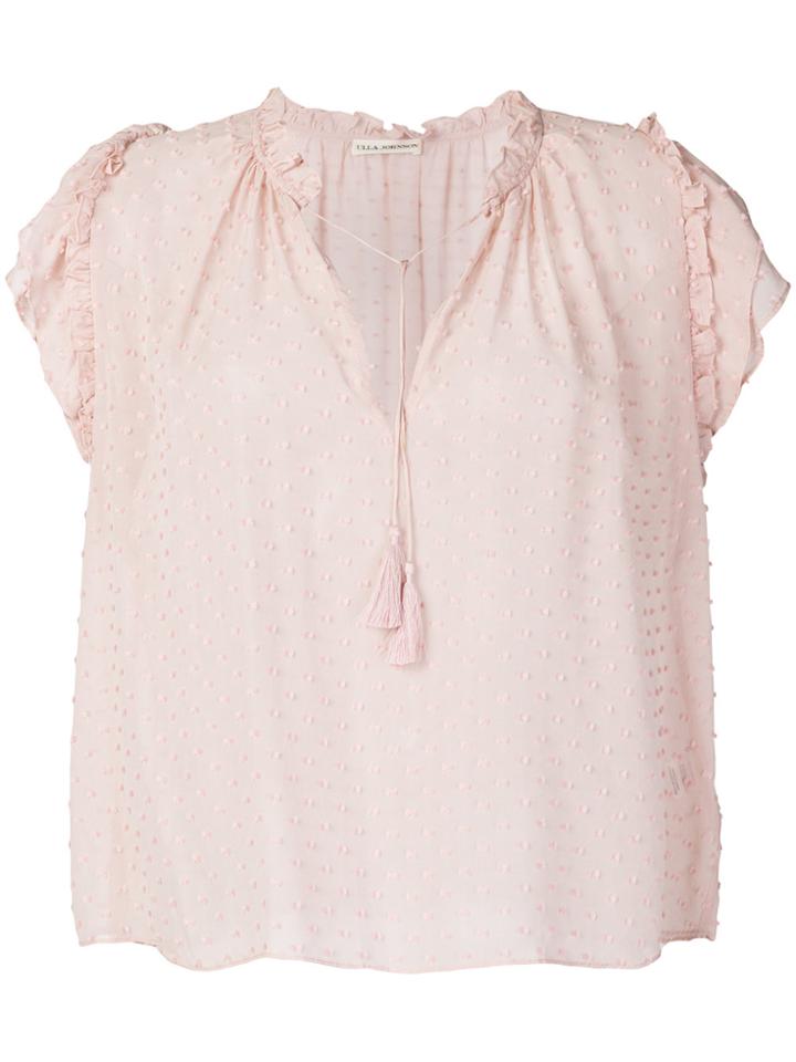 Ulla Johnson Drawstring Blouse - Pink & Purple