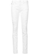 Love Moschino Distressed Low-rise Jeans - White