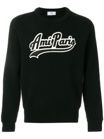 Ami Paris Fine Rib Crewneck Sweater - Black